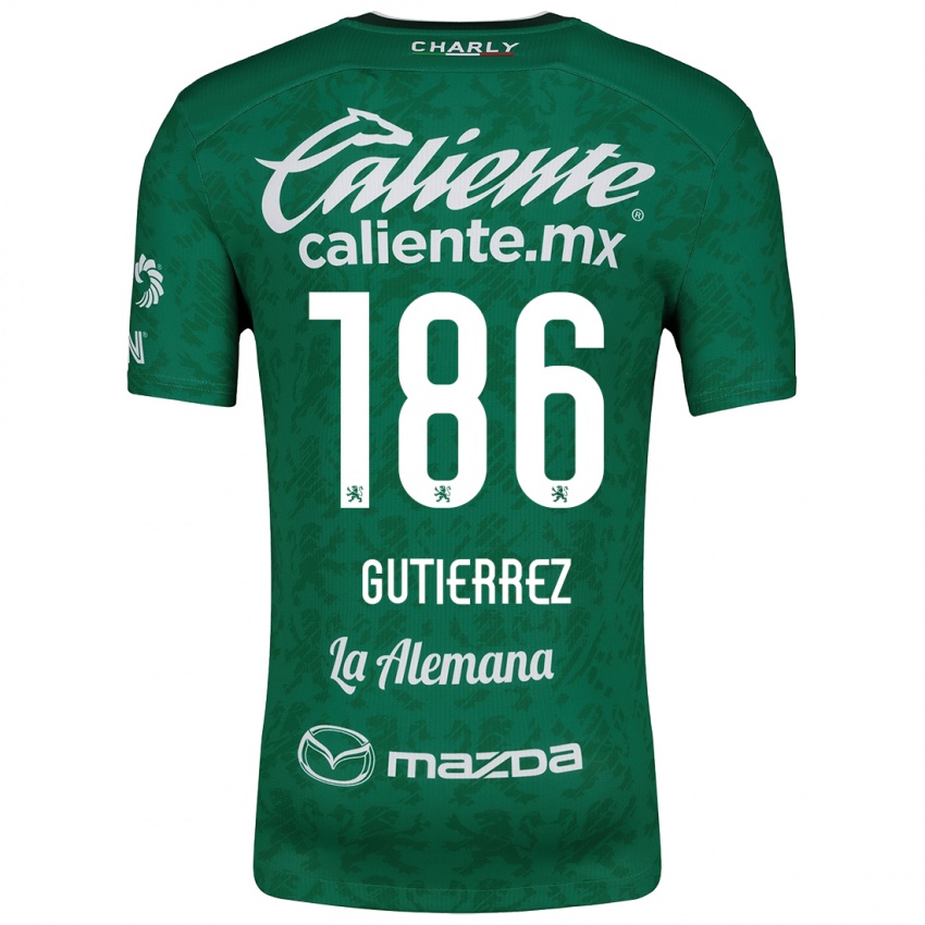 Niño Camiseta Alan Gutiérrez #186 Verde Blanco 1ª Equipación 2024/25 La Camisa