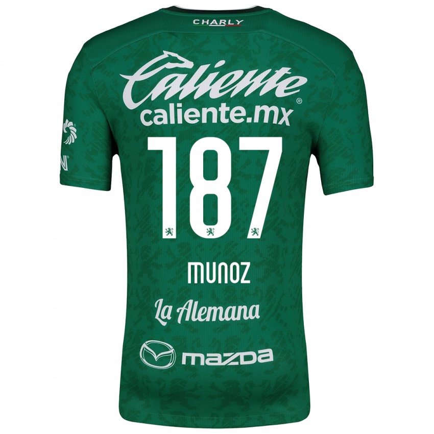 Niño Camiseta Diego Muñoz #187 Verde Blanco 1ª Equipación 2024/25 La Camisa