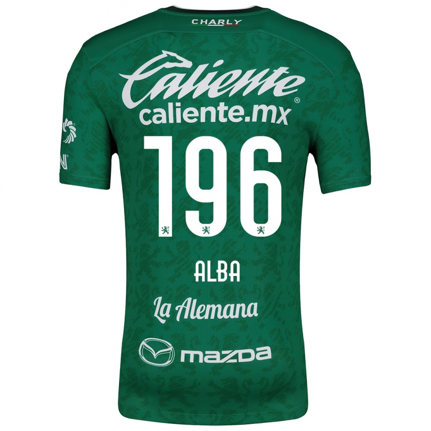 Niño Camiseta Óscar Alba #196 Verde Blanco 1ª Equipación 2024/25 La Camisa