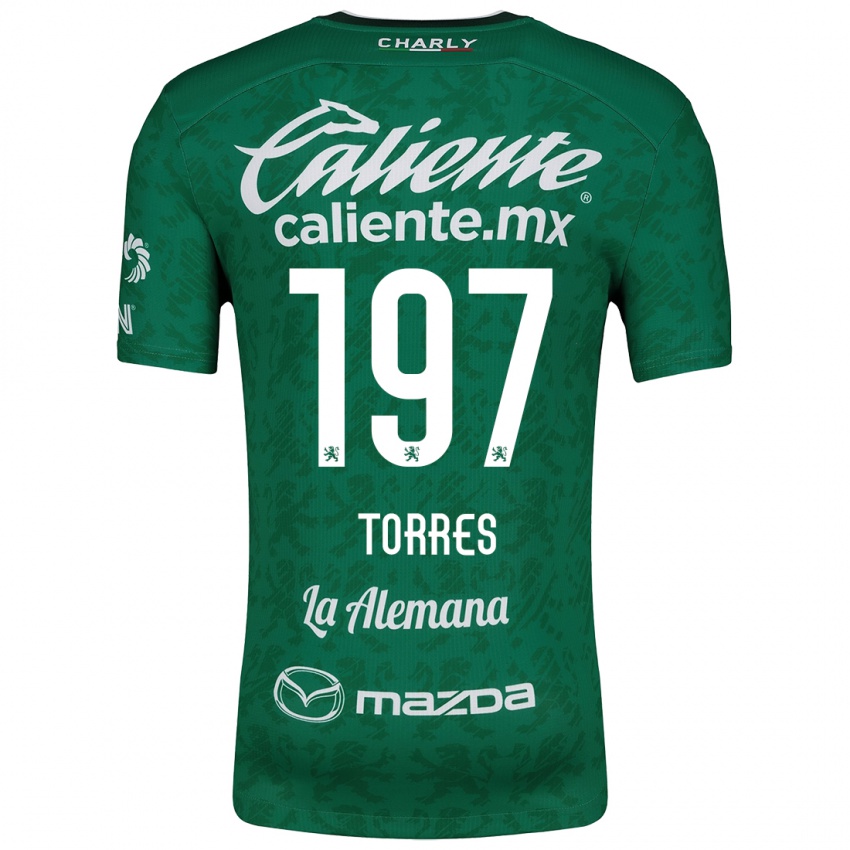 Niño Camiseta Erick Torres #197 Verde Blanco 1ª Equipación 2024/25 La Camisa