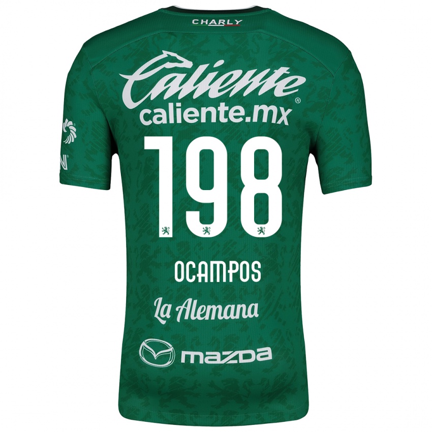 Niño Camiseta Omar Ocampos #198 Verde Blanco 1ª Equipación 2024/25 La Camisa