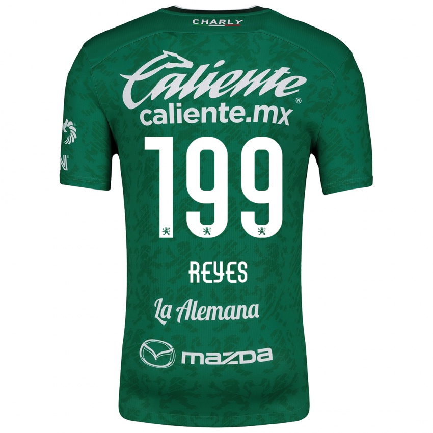 Niño Camiseta Jonathan Reyes #199 Verde Blanco 1ª Equipación 2024/25 La Camisa