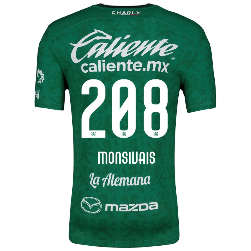 Niño Camiseta Daniel Monsivaís #208 Verde Blanco 1ª Equipación 2024/25 La Camisa