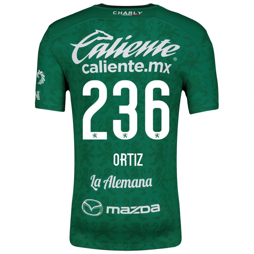 Niño Camiseta Youssef Ortiz #236 Verde Blanco 1ª Equipación 2024/25 La Camisa