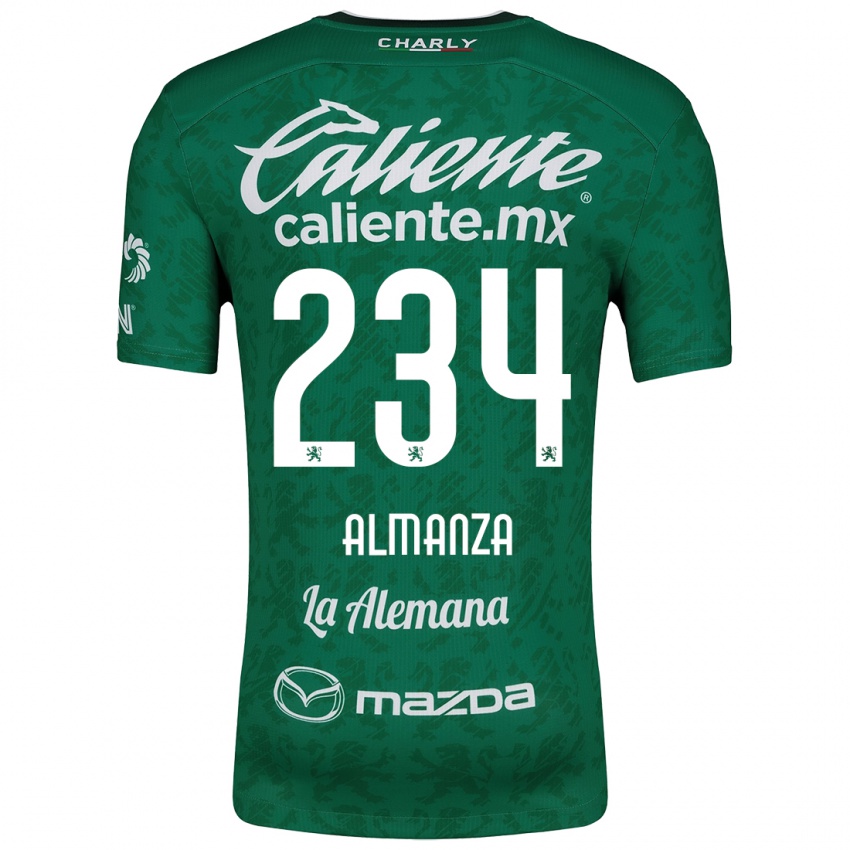 Niño Camiseta Román Almanza #234 Verde Blanco 1ª Equipación 2024/25 La Camisa