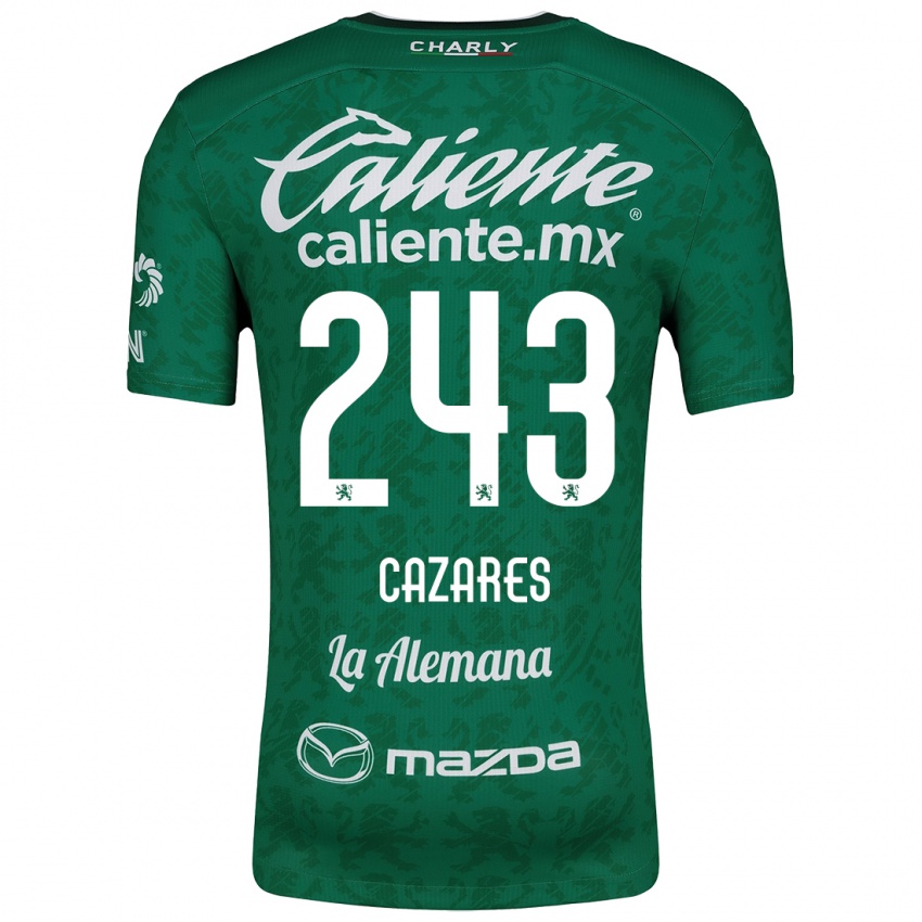 Niño Camiseta Juan Cázares #243 Verde Blanco 1ª Equipación 2024/25 La Camisa