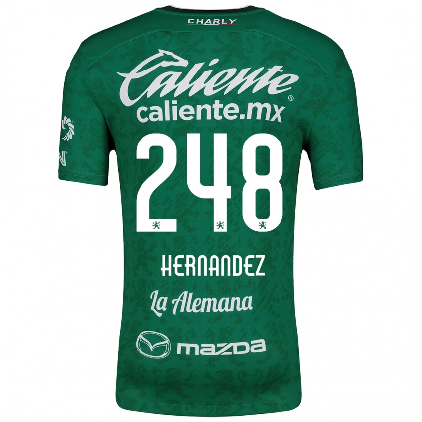 Niño Camiseta Fernando Hernández #248 Verde Blanco 1ª Equipación 2024/25 La Camisa