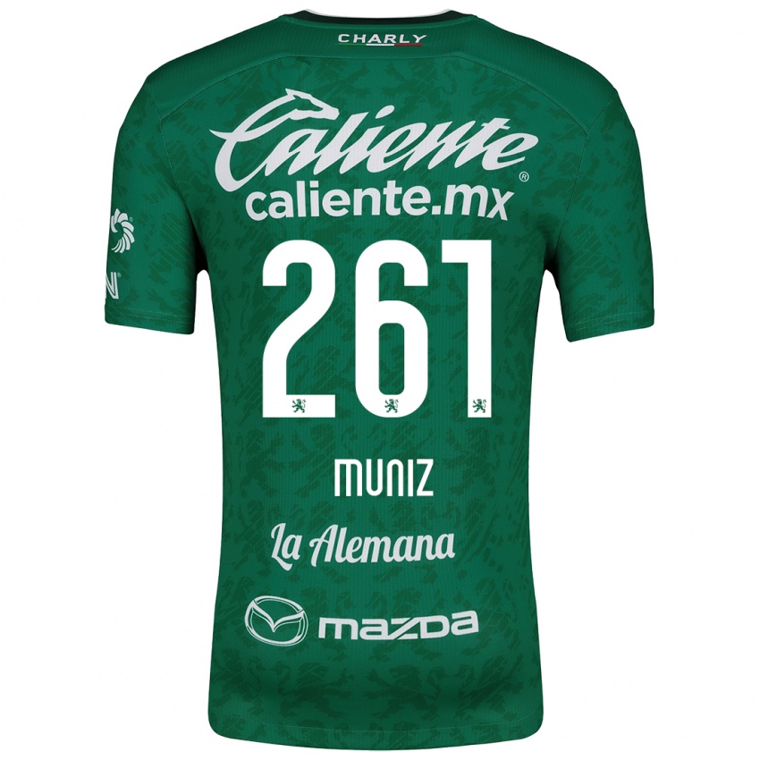 Niño Camiseta César Muñiz #261 Verde Blanco 1ª Equipación 2024/25 La Camisa