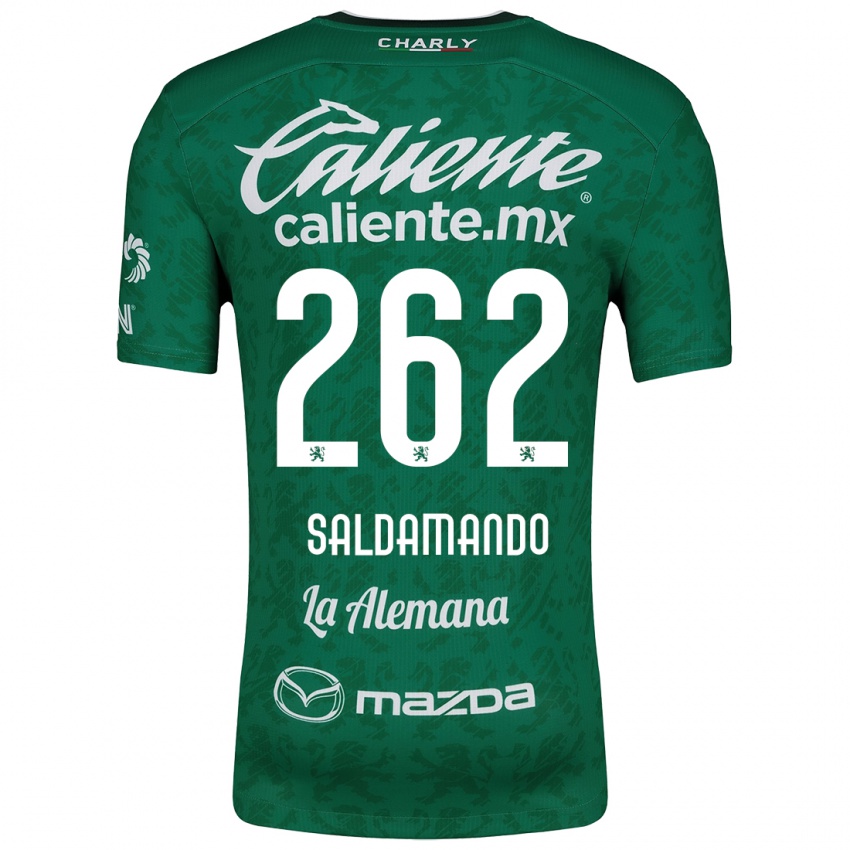 Niño Camiseta José Saldamando #262 Verde Blanco 1ª Equipación 2024/25 La Camisa