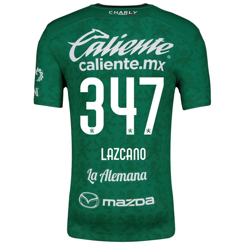 Niño Camiseta Evan Lazcano #347 Verde Blanco 1ª Equipación 2024/25 La Camisa