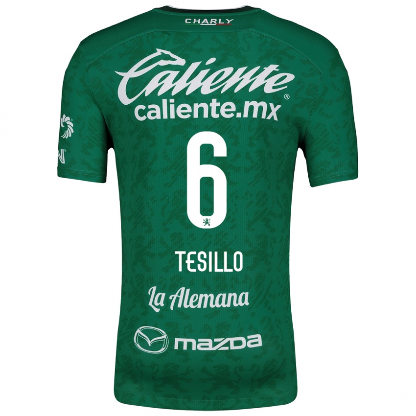 Niño Camiseta William Tesillo #6 Verde Blanco 1ª Equipación 2024/25 La Camisa