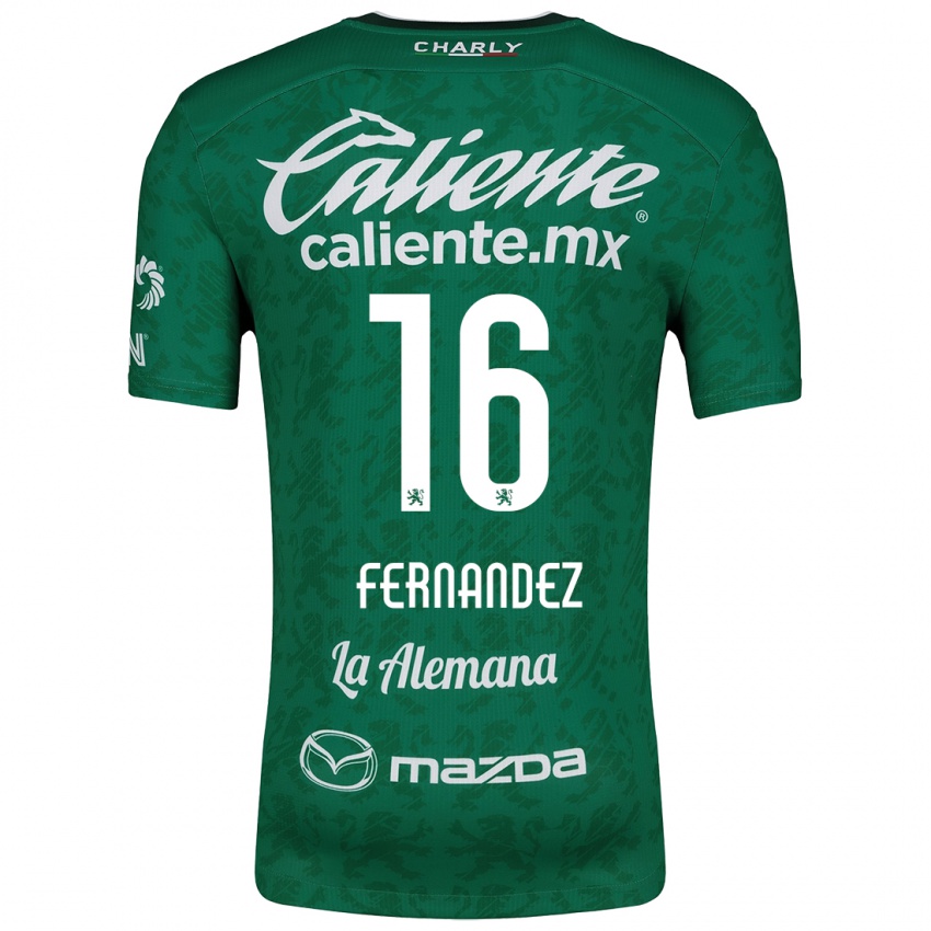 Niño Camiseta Omar Fernández #16 Verde Blanco 1ª Equipación 2024/25 La Camisa