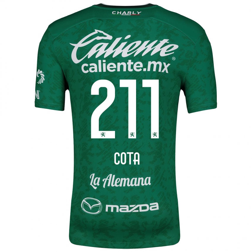 Niño Camiseta Luis Cota #211 Verde Blanco 1ª Equipación 2024/25 La Camisa