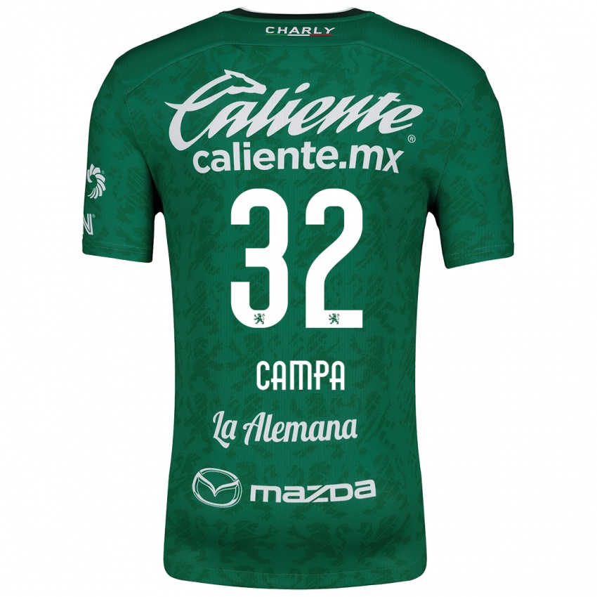 Niño Camiseta Ana Campa #32 Verde Blanco 1ª Equipación 2024/25 La Camisa