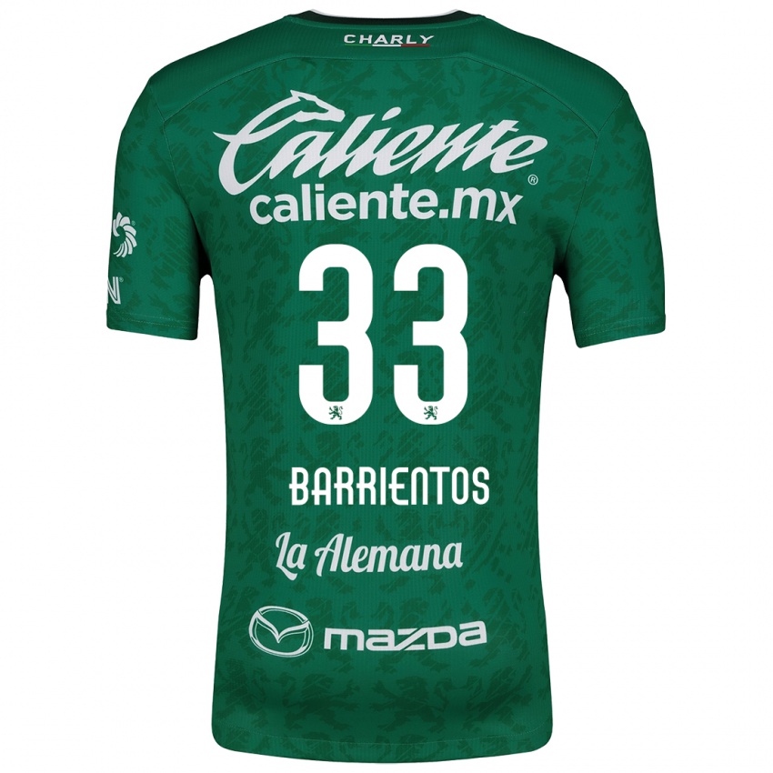 Niño Camiseta Yashira Barrientos #33 Verde Blanco 1ª Equipación 2024/25 La Camisa