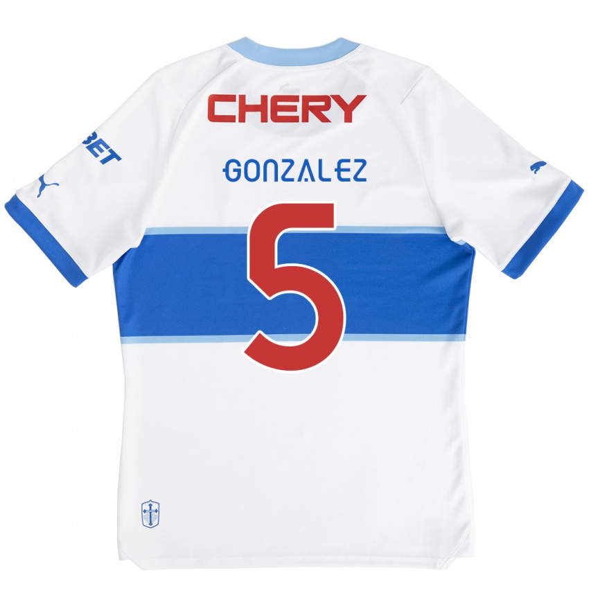 Niño Camiseta Daniel González #5 Blanco Azul 1ª Equipación 2024/25 La Camisa