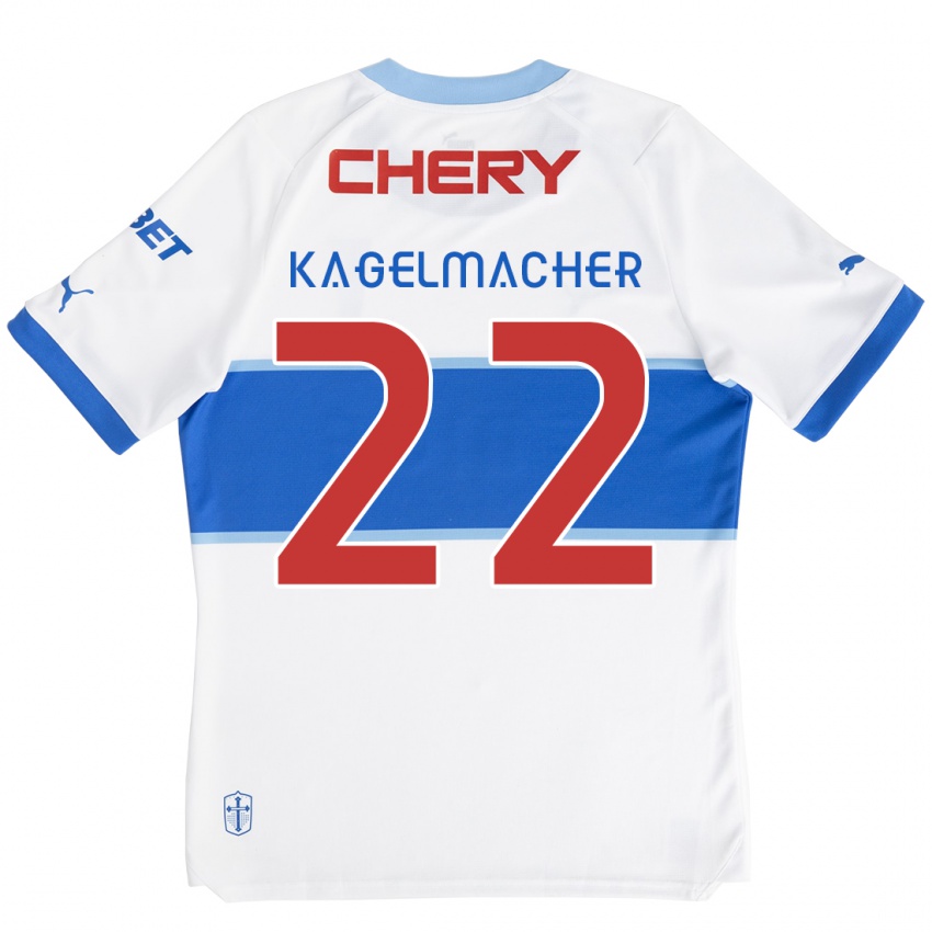 Niño Camiseta Gary Kagelmacher #22 Blanco Azul 1ª Equipación 2024/25 La Camisa