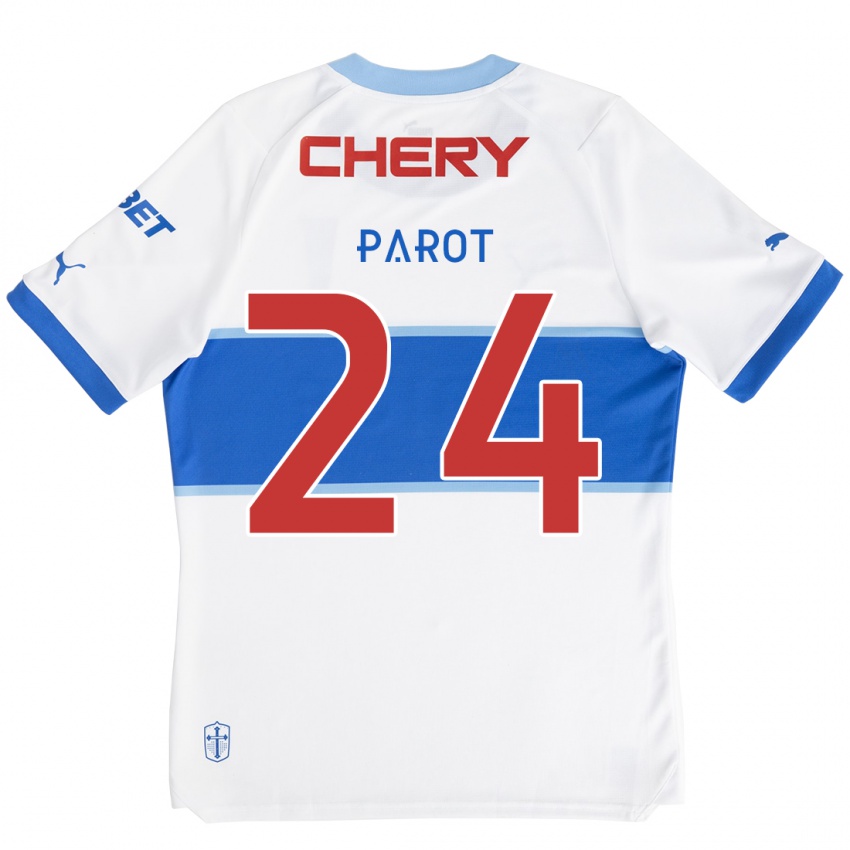 Niño Camiseta Alfonso Parot #24 Blanco Azul 1ª Equipación 2024/25 La Camisa