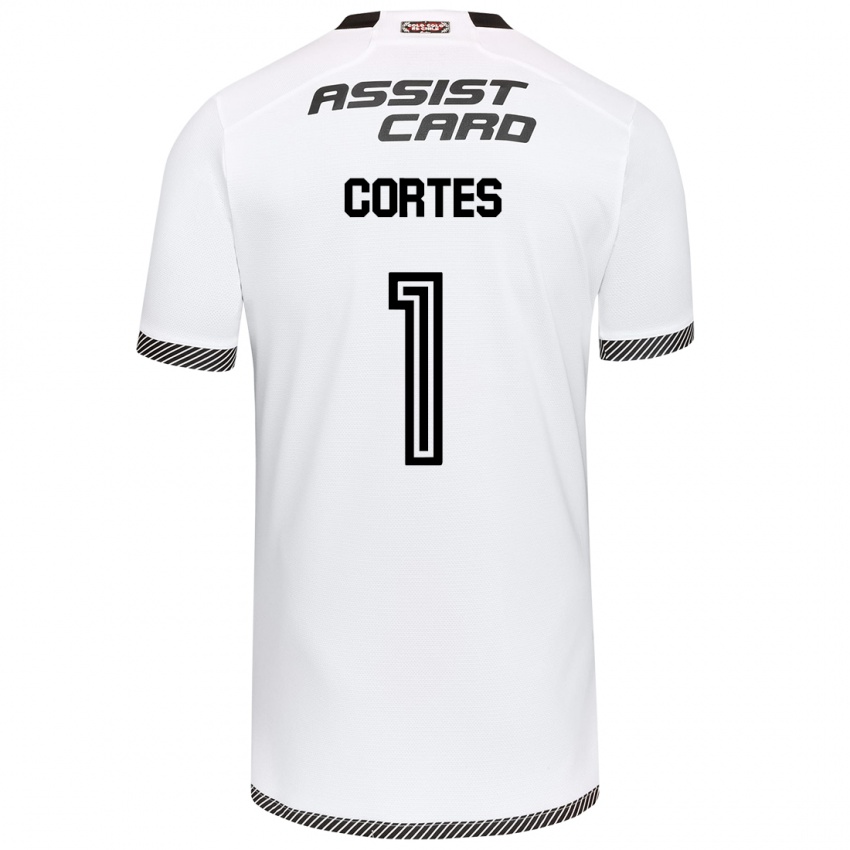 Niño Camiseta Brayan Cortés #1 Blanco Negro 1ª Equipación 2024/25 La Camisa