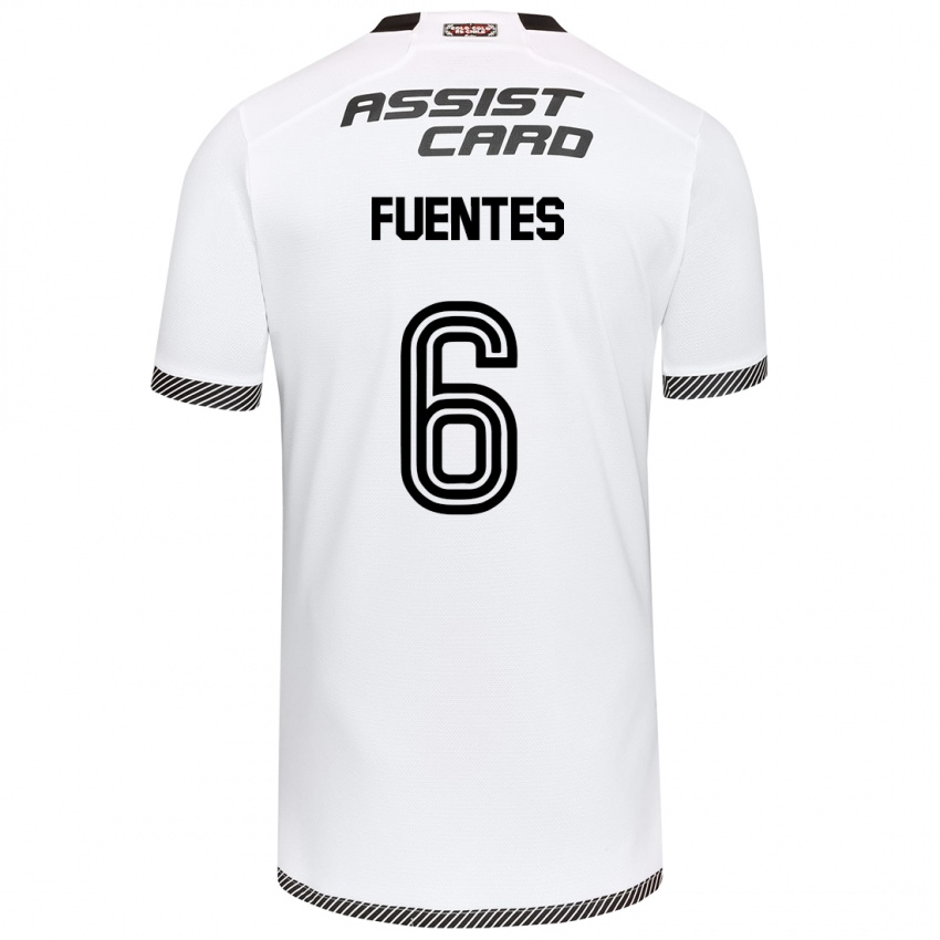 Niño Camiseta César Fuentes #6 Blanco Negro 1ª Equipación 2024/25 La Camisa