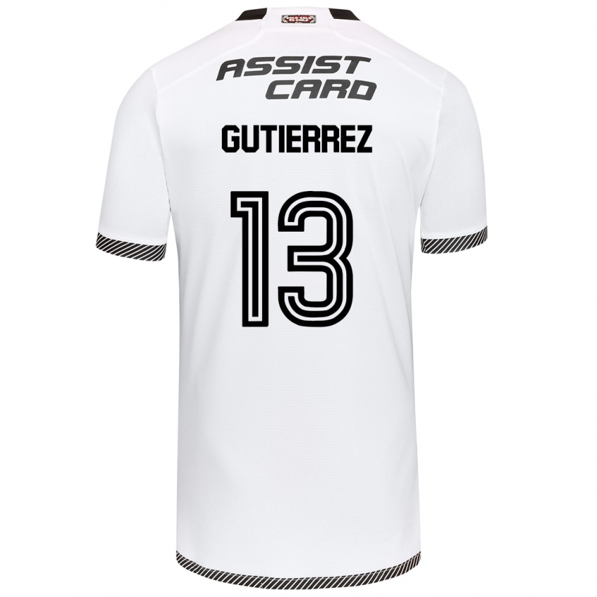 Niño Camiseta Bruno Gutiérrez #13 Blanco Negro 1ª Equipación 2024/25 La Camisa