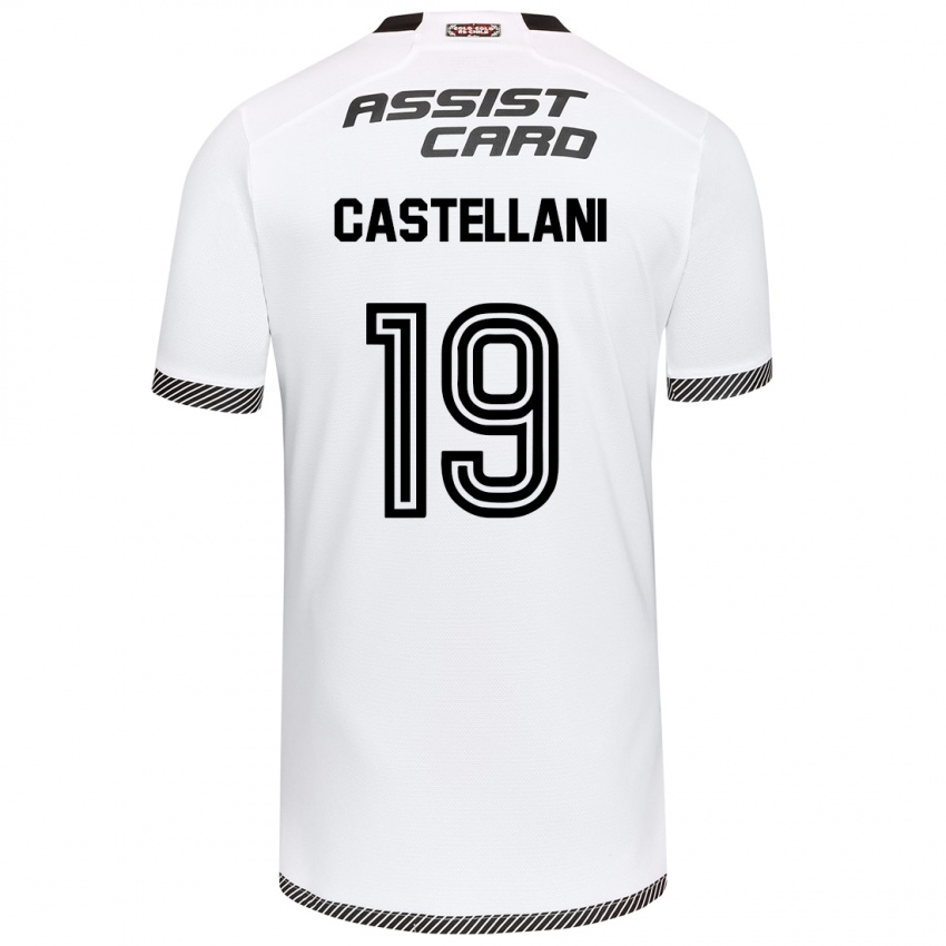 Niño Camiseta Gonzalo Castellani #19 Blanco Negro 1ª Equipación 2024/25 La Camisa