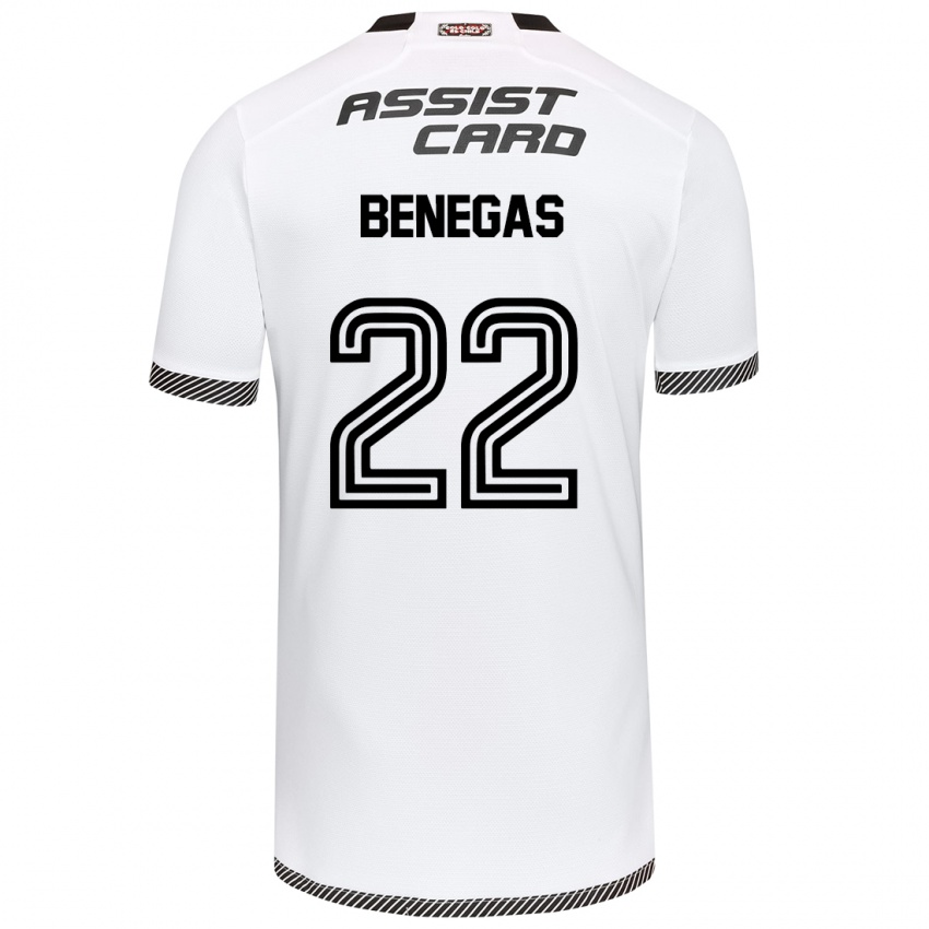 Niño Camiseta Leandro Benegas #22 Blanco Negro 1ª Equipación 2024/25 La Camisa