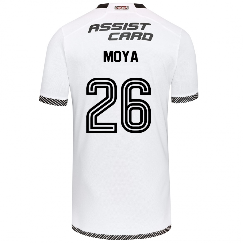 Niño Camiseta Matías Moya #26 Blanco Negro 1ª Equipación 2024/25 La Camisa