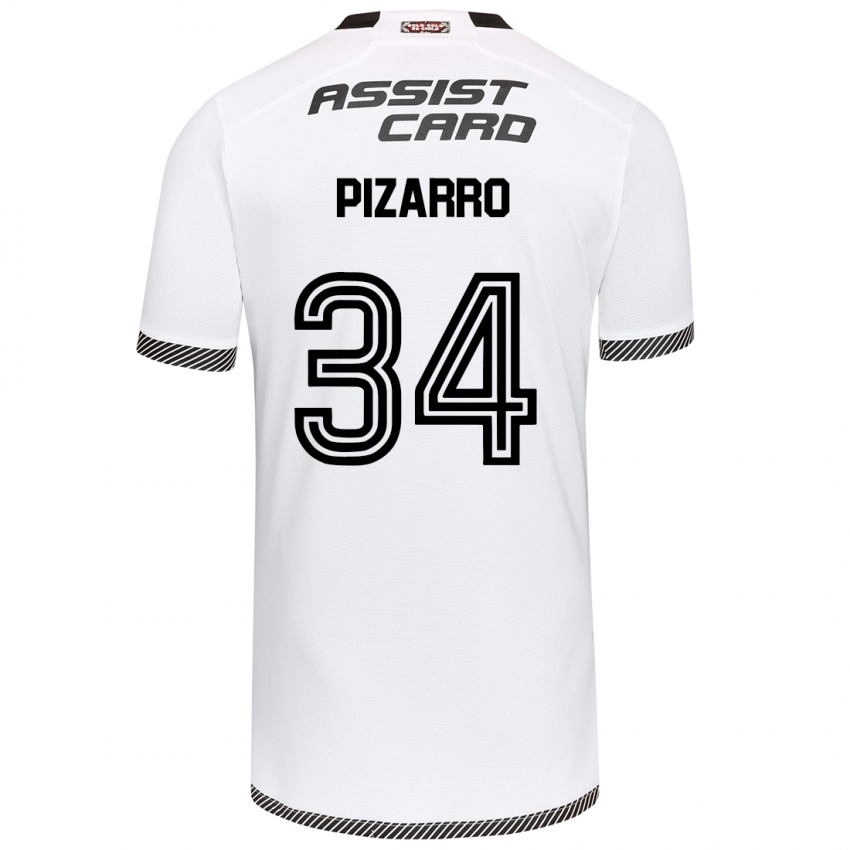 Niño Camiseta Vicente Pizarro #34 Blanco Negro 1ª Equipación 2024/25 La Camisa