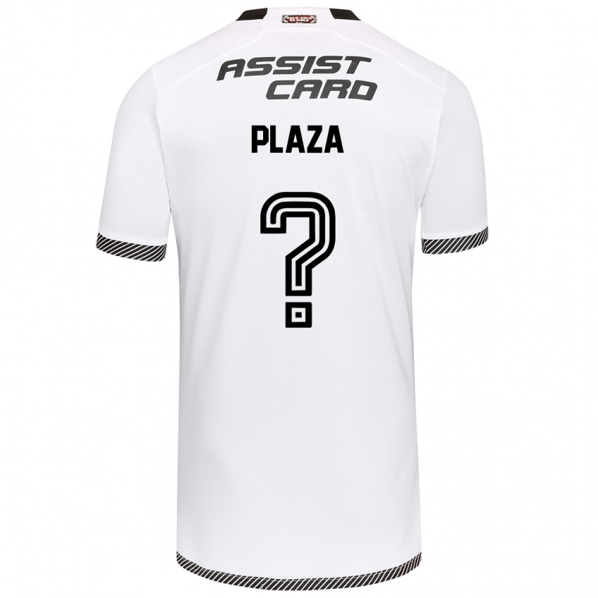 Niño Camiseta Diego Plaza #0 Blanco Negro 1ª Equipación 2024/25 La Camisa