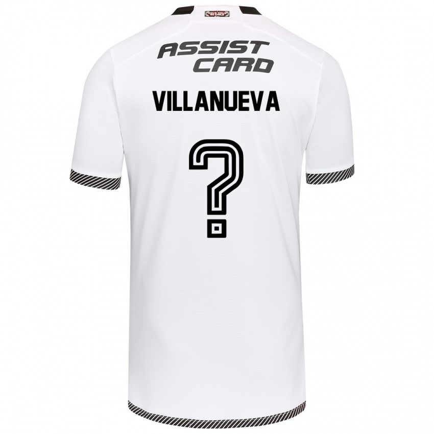 Niño Camiseta Eduardo Villanueva #0 Blanco Negro 1ª Equipación 2024/25 La Camisa