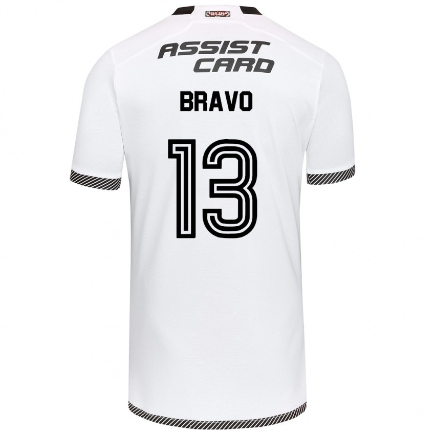 Niño Camiseta Santiago Bravo #13 Blanco Negro 1ª Equipación 2024/25 La Camisa