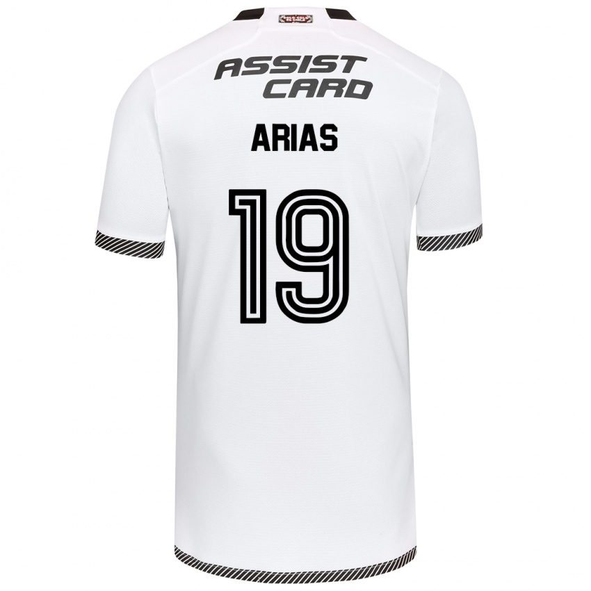 Niño Camiseta Bastián Arias #19 Blanco Negro 1ª Equipación 2024/25 La Camisa