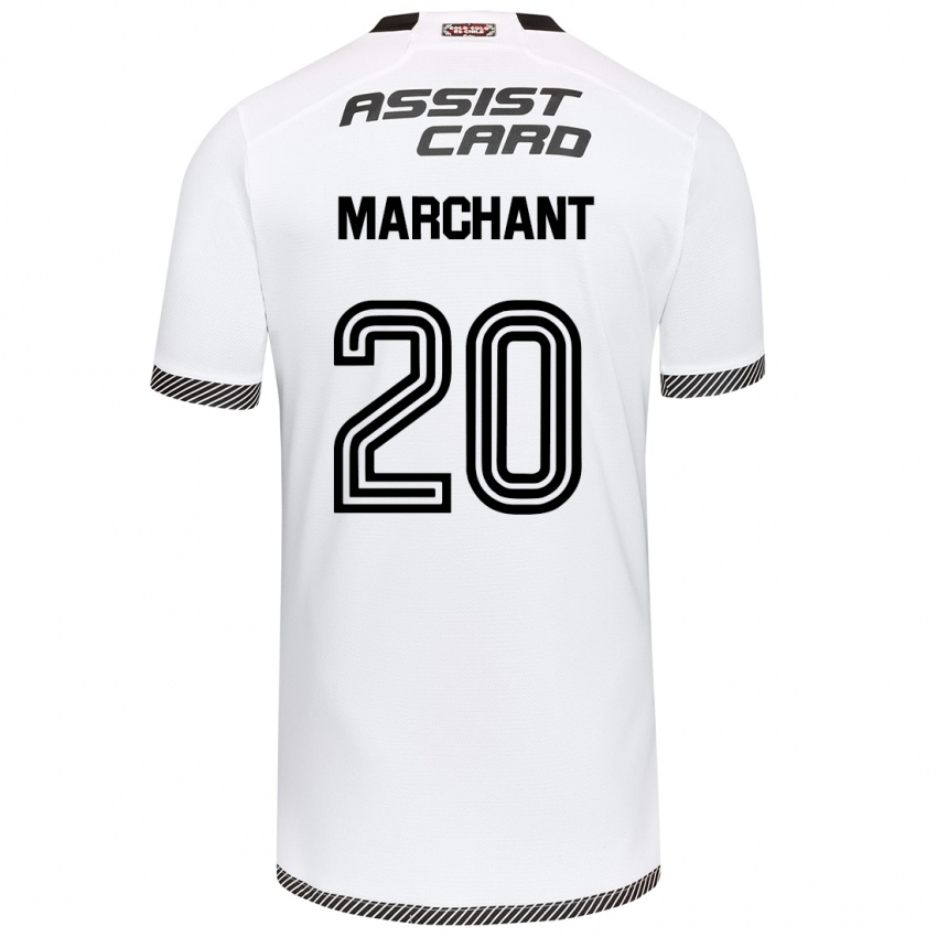 Niño Camiseta Francisco Marchant #20 Blanco Negro 1ª Equipación 2024/25 La Camisa