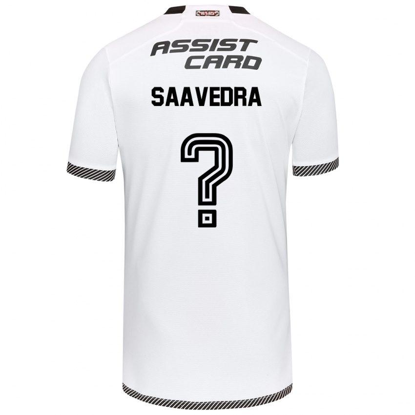 Niño Camiseta Danilo Saavedra #0 Blanco Negro 1ª Equipación 2024/25 La Camisa