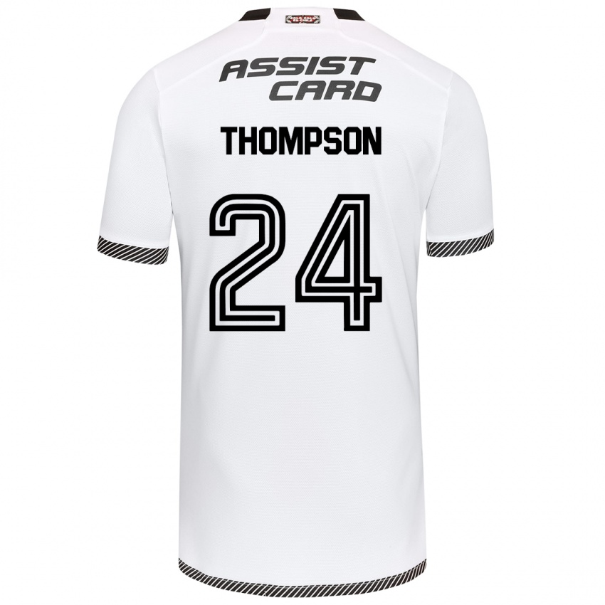 Niño Camiseta Jordhy Thompson #24 Blanco Negro 1ª Equipación 2024/25 La Camisa