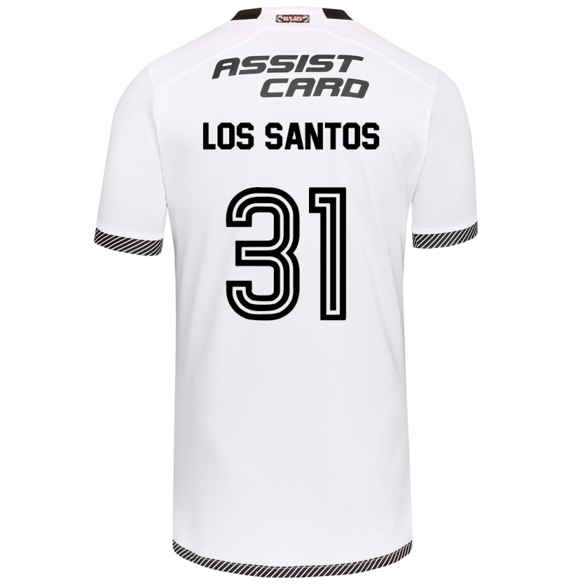 Niño Camiseta Matías De Los Santos #31 Blanco Negro 1ª Equipación 2024/25 La Camisa