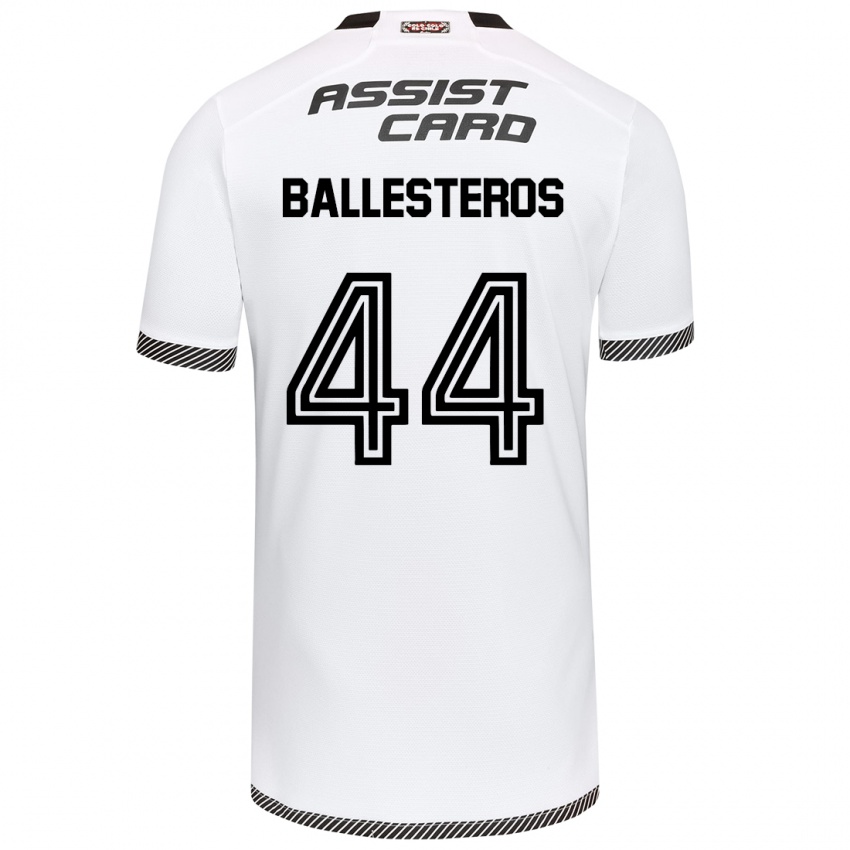 Niño Camiseta Martín Ballesteros #44 Blanco Negro 1ª Equipación 2024/25 La Camisa