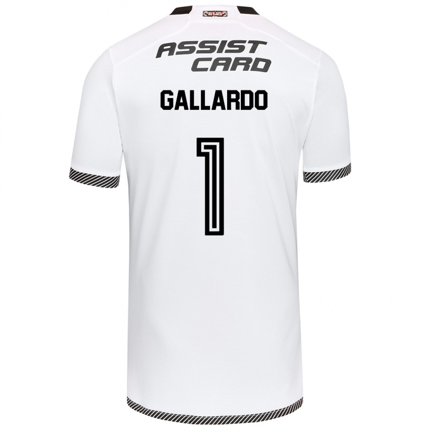 Niño Camiseta Alexia Gallardo #1 Blanco Negro 1ª Equipación 2024/25 La Camisa