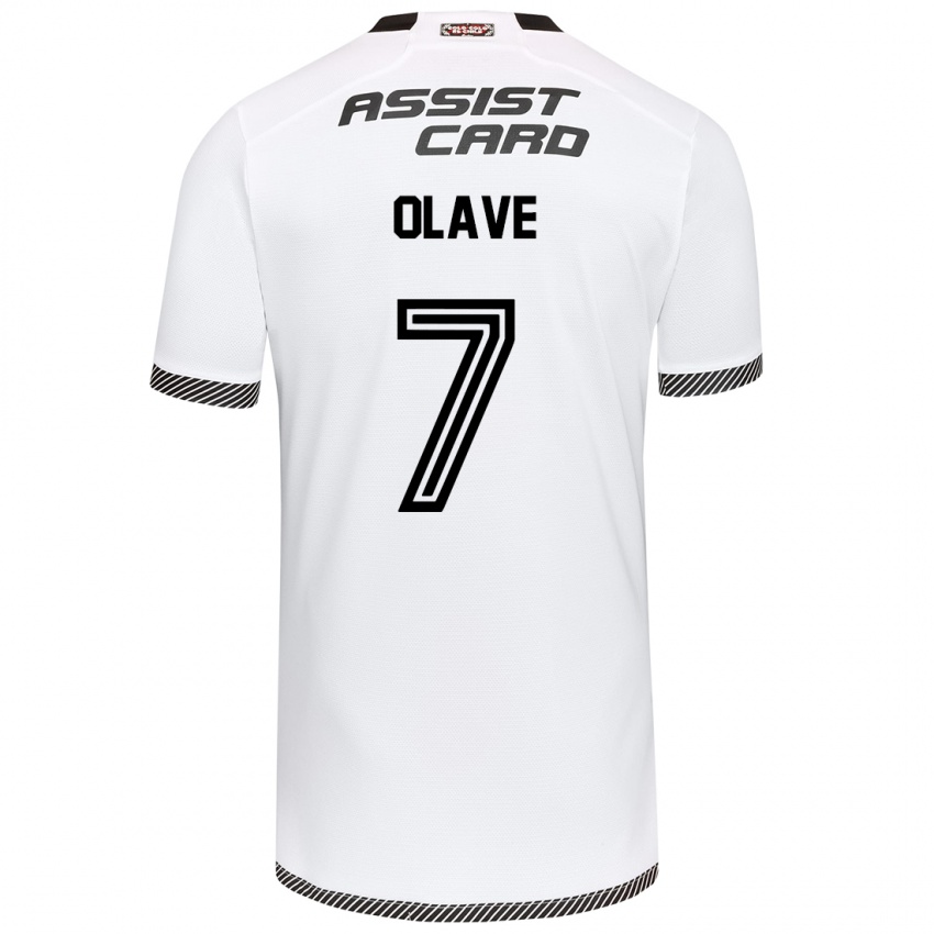 Niño Camiseta Isidora Olave #7 Blanco Negro 1ª Equipación 2024/25 La Camisa