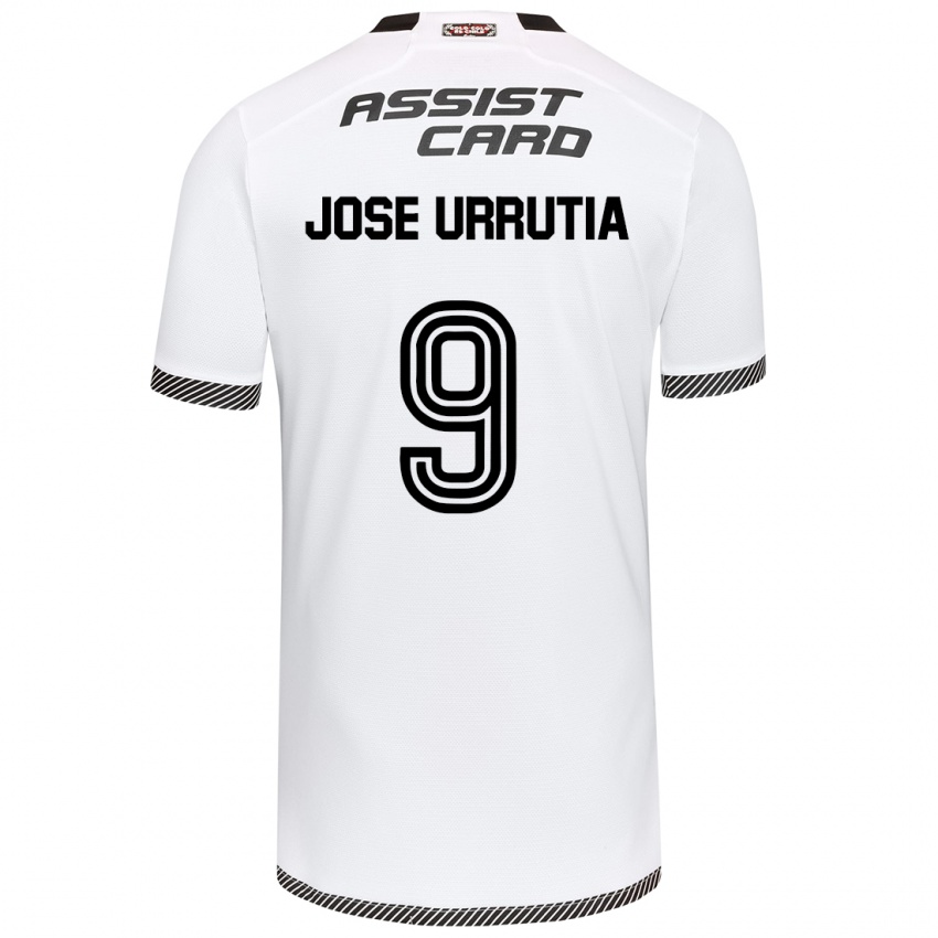 Niño Camiseta María José Urrutia #9 Blanco Negro 1ª Equipación 2024/25 La Camisa