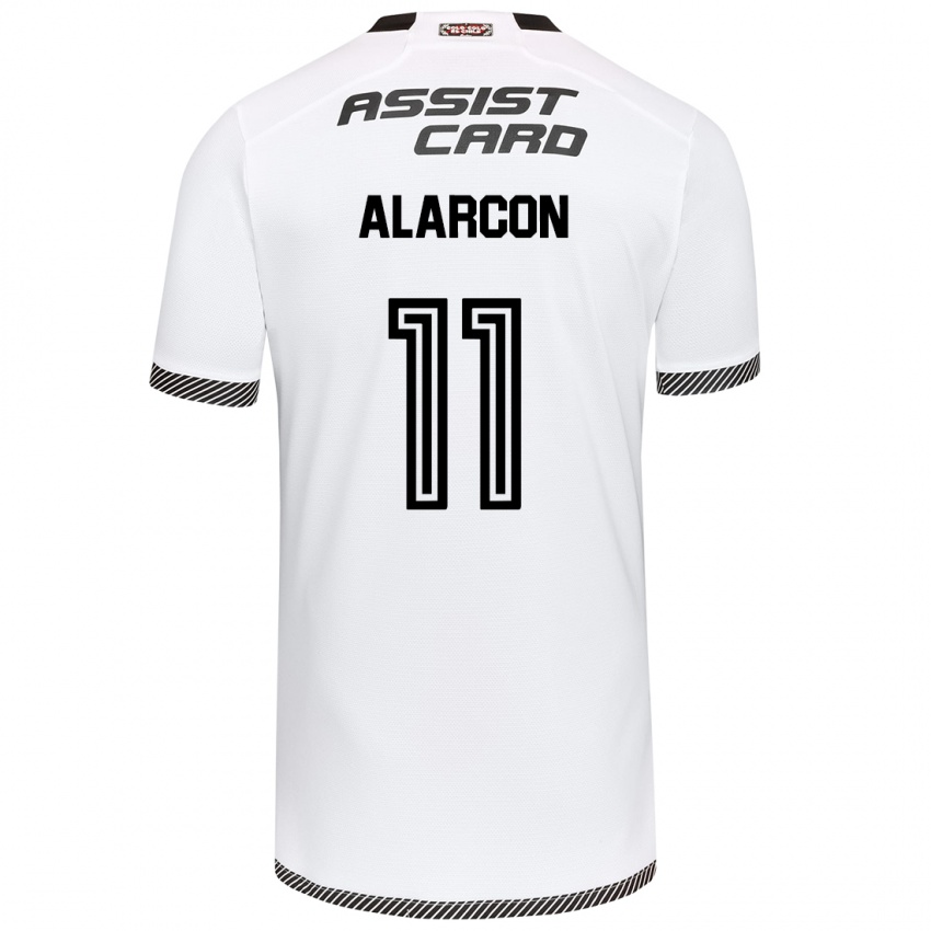 Niño Camiseta Antonia Alarcón #11 Blanco Negro 1ª Equipación 2024/25 La Camisa