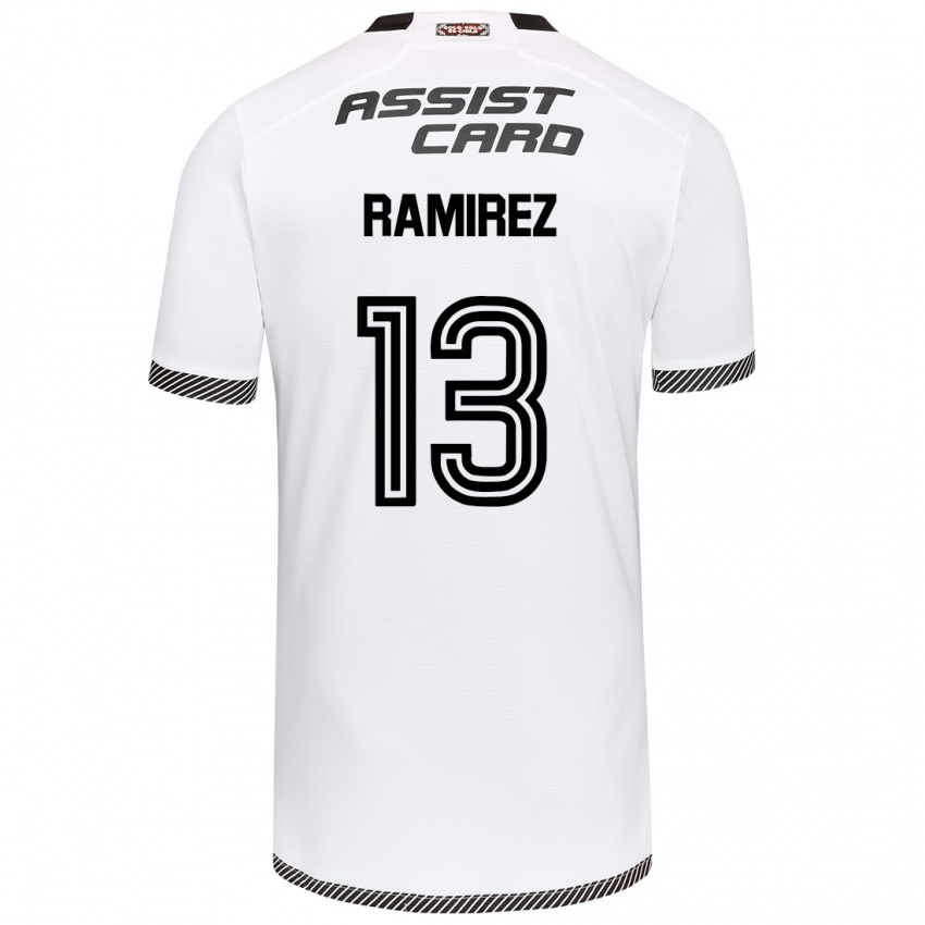 Niño Camiseta Fernanda Ramírez #13 Blanco Negro 1ª Equipación 2024/25 La Camisa