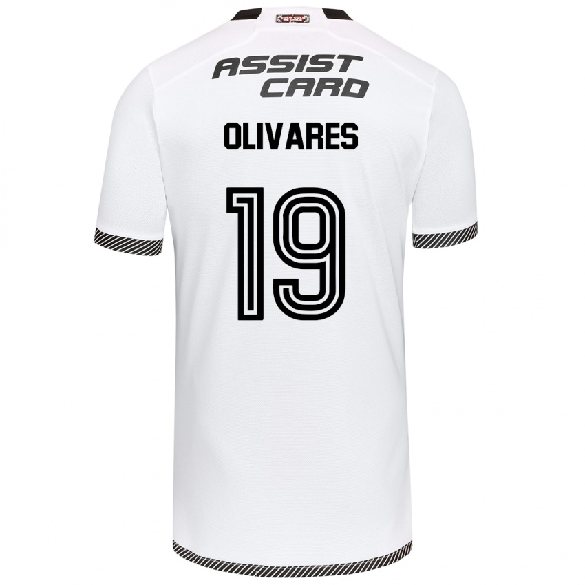 Niño Camiseta Michelle Olivares #19 Blanco Negro 1ª Equipación 2024/25 La Camisa