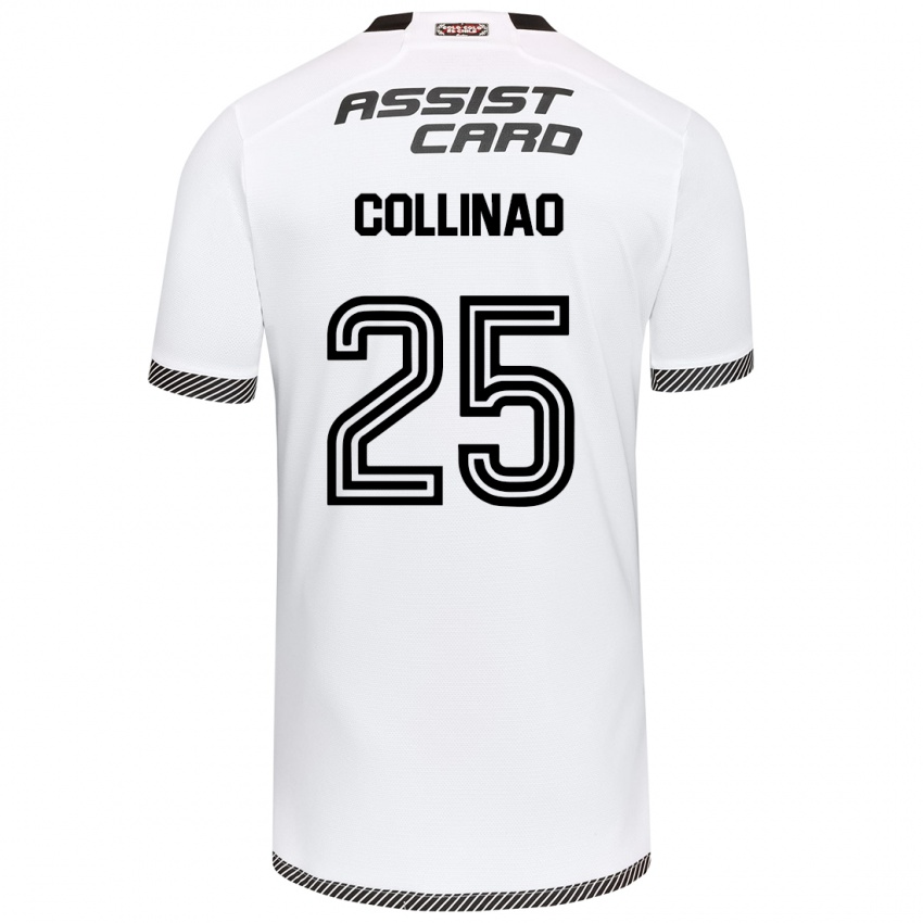 Niño Camiseta Margarita Collinao #25 Blanco Negro 1ª Equipación 2024/25 La Camisa