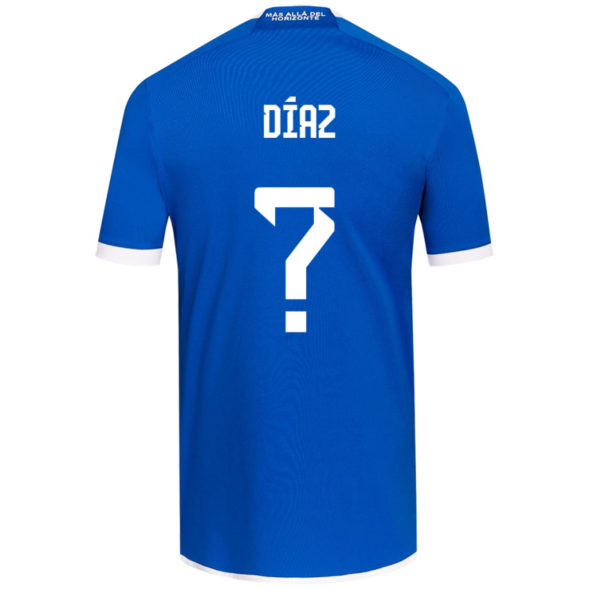 Niño Camiseta Antonio Díaz #0 Azul Blanco 1ª Equipación 2024/25 La Camisa