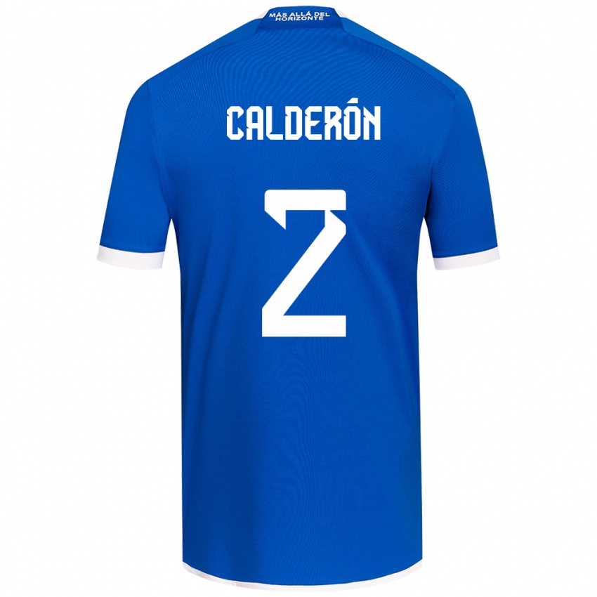 Niño Camiseta Franco Calderón #2 Azul Blanco 1ª Equipación 2024/25 La Camisa