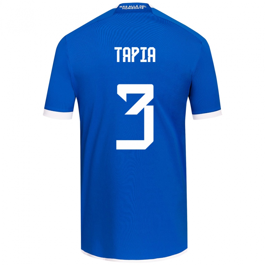 Niño Camiseta Ignacio Tapia #3 Azul Blanco 1ª Equipación 2024/25 La Camisa