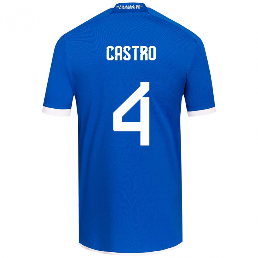 Niño Camiseta José Ignacio Castro #4 Azul Blanco 1ª Equipación 2024/25 La Camisa