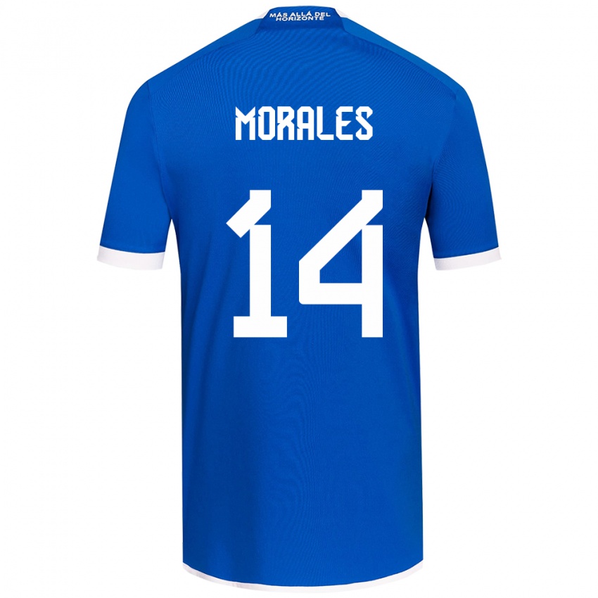 Niño Camiseta Marcelo Morales #14 Azul Blanco 1ª Equipación 2024/25 La Camisa